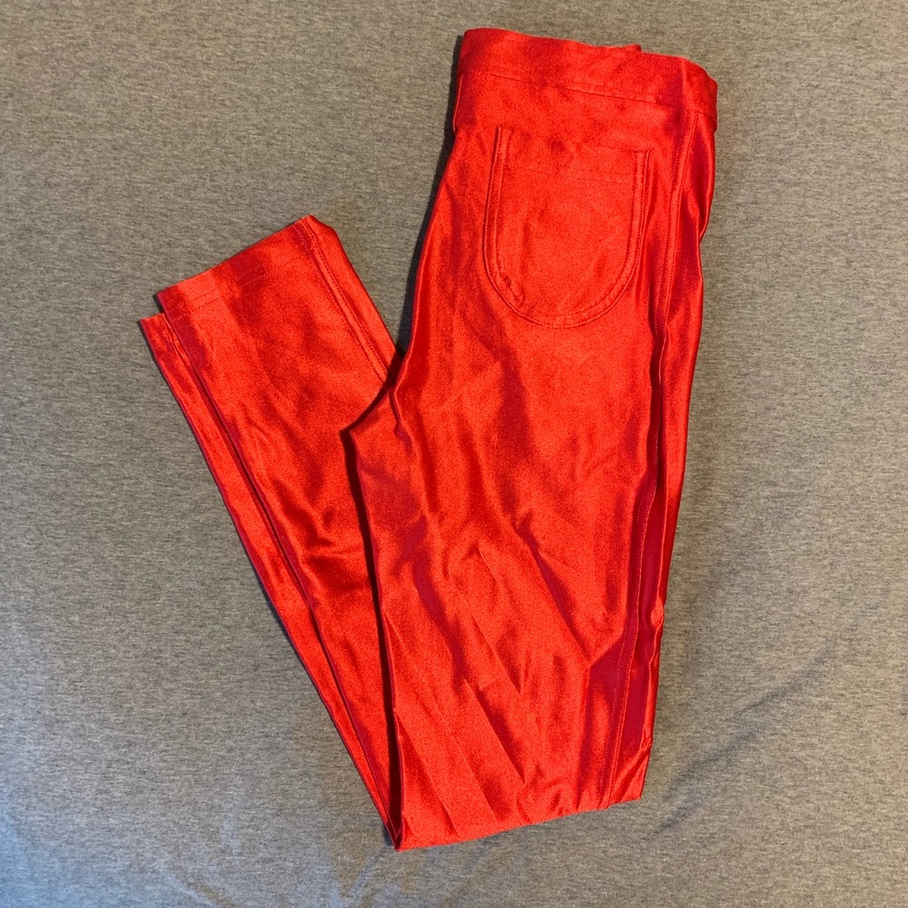 American Apparel shiny red disco pant
